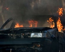car accident fire injuries